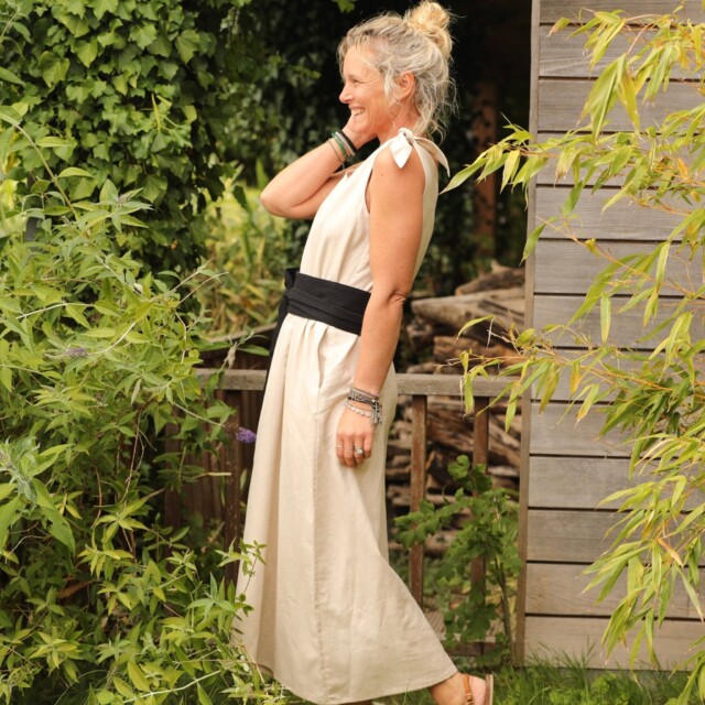 Quintessence - Ceinture Anita -double gaze de coton noire