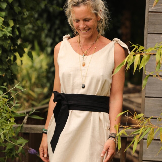 Quintessence - Ceinture Anita -double gaze de coton noire