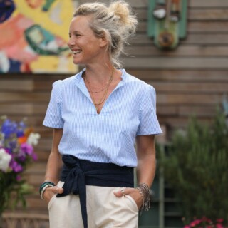 Ceinture Anita – Jacquard coton/lin marine par la marque Quintessence Quintessence - Ceinture Anita – Jacquard coton/lin marine