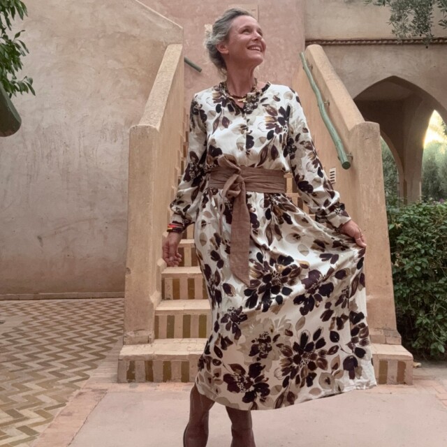 Quintessence - Ceinture Anita  - Jacquard coton/lin moka