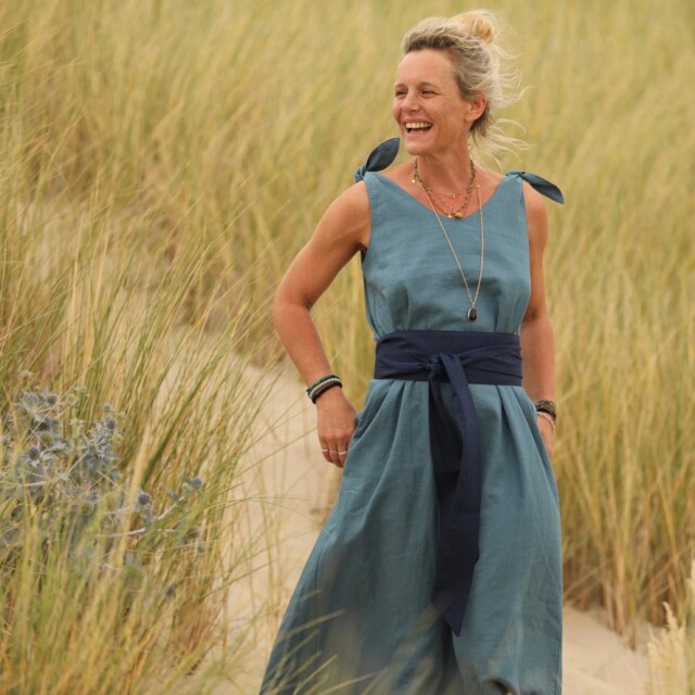 Quintessence - Ceinture Anita -lin bleu indigo