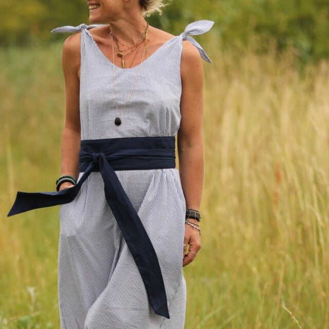 Quintessence - Ceinture Anita -lin bleu indigo