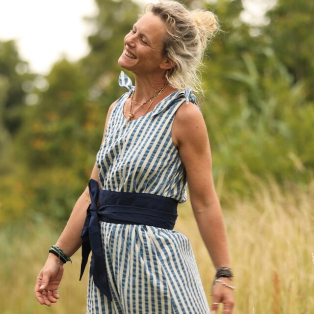 Quintessence - Ceinture Anita -lin bleu indigo