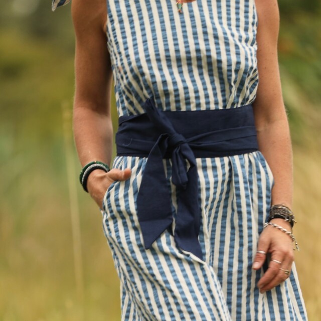 Quintessence - Ceinture Anita -lin bleu indigo