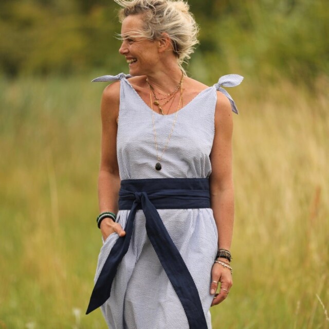 Quintessence - Ceinture Anita -lin bleu indigo