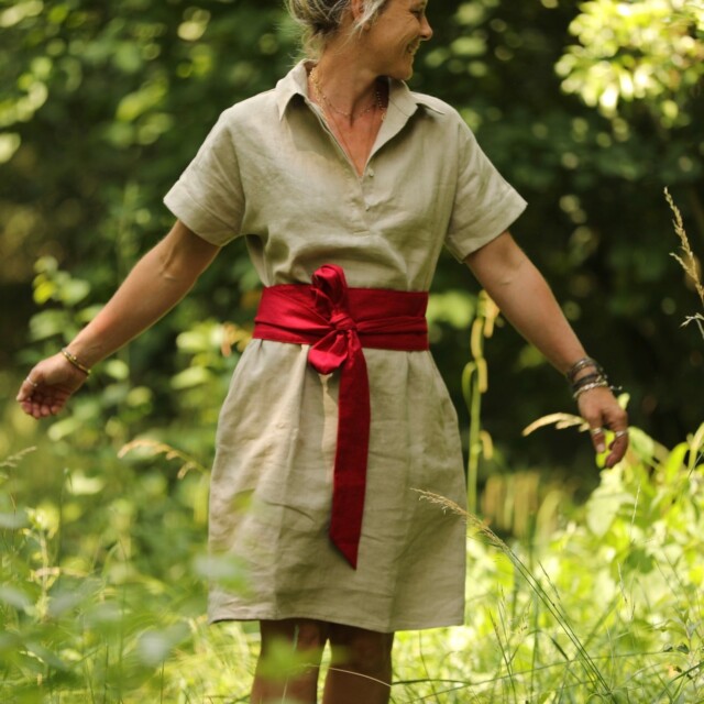 Quintessence - Ceinture Anita - Lin coquelicot