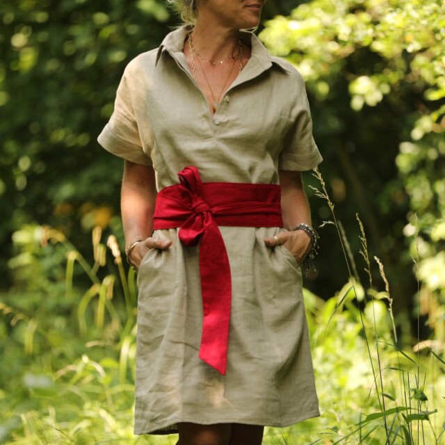 Quintessence - Ceinture Anita - Lin coquelicot