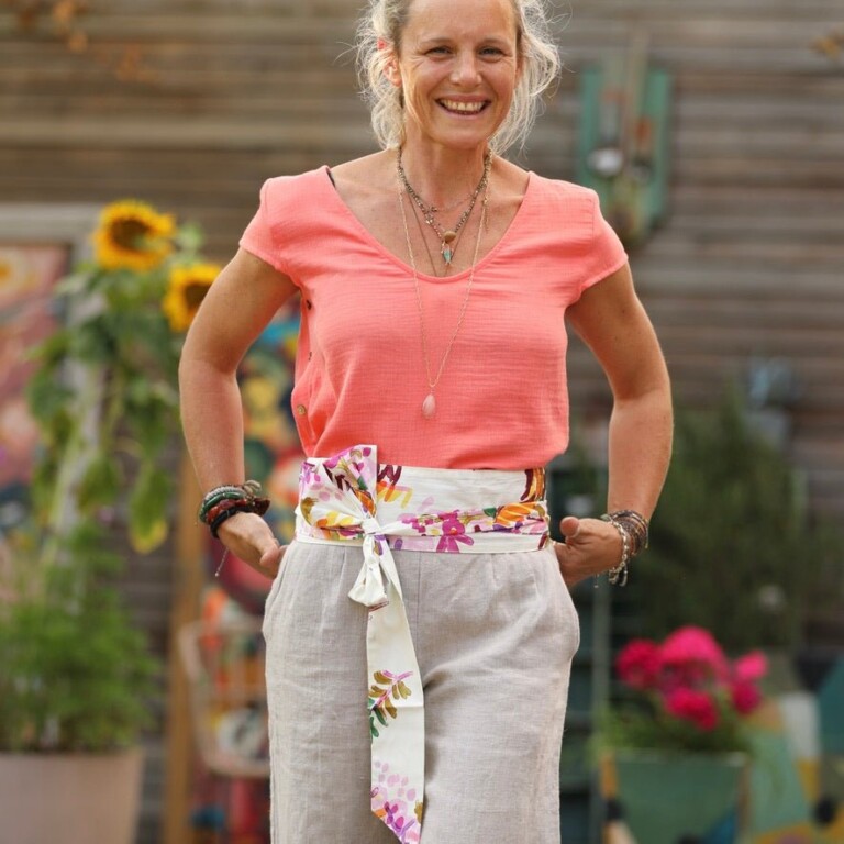 Quintessence - Ceinture Anita -popeline de coton floraison
