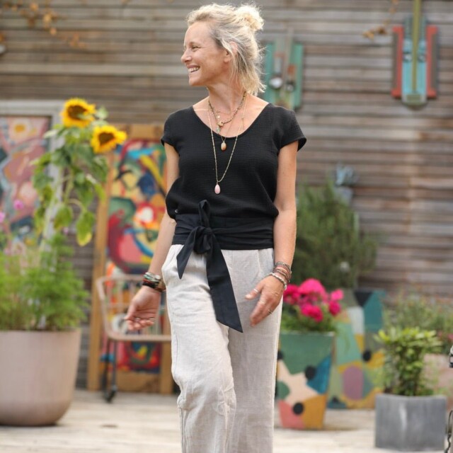 Ceinture Anita -sergé de coton noir par la marque Quintessence Quintessence - Ceinture Anita -sergé de coton noir