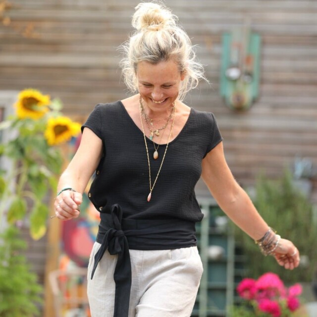 Quintessence - Ceinture Anita -sergé de coton noir