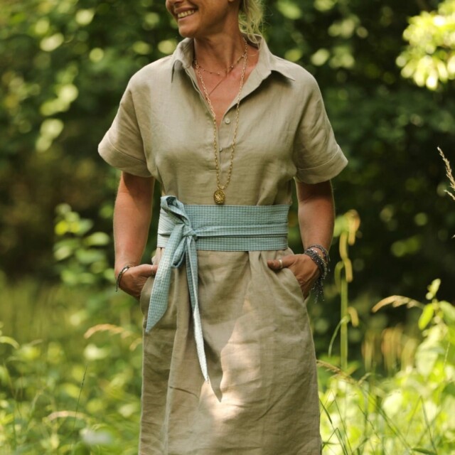 Quintessence - Ceinture Anita - Vichy de coton bleuté