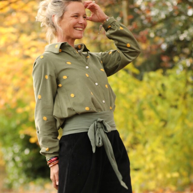 Quintessence - Ceinture Anita - viscose/lin kaki