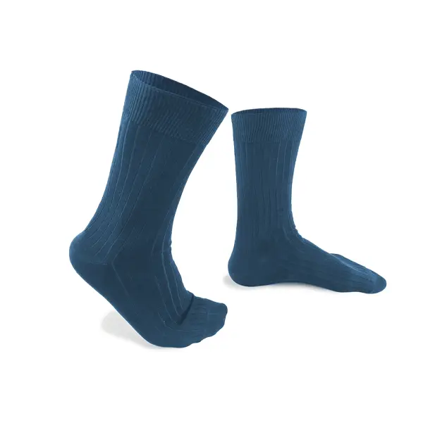 THE FRENCH GAME - Chaussettes bleu marine homme made in France en fil d’Ecosse