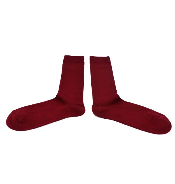 THE FRENCH GAME - Chaussettes couleur bordeaux made in France en fil d’écosse