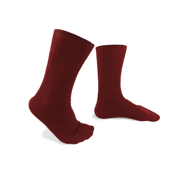 THE FRENCH GAME - Chaussettes couleur bordeaux made in France en fil d’écosse