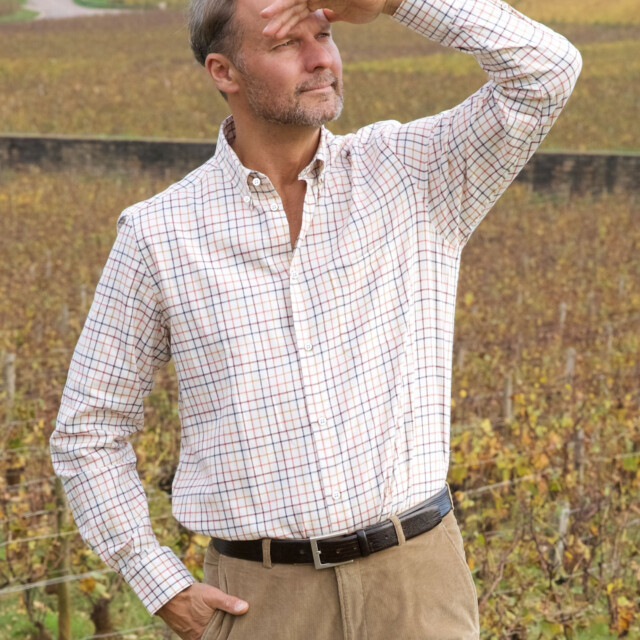 La Chemise Française - Chemise à Carreaux en Flanelle Légère - Col Boutonné