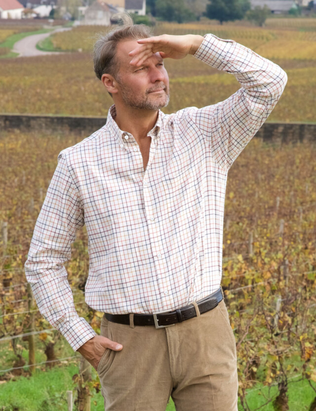 La Chemise Française - Chemise à Carreaux en Flanelle Légère - Col Boutonné
