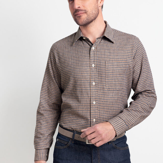 Maison Solfin - Chemise à motifs coton et laine Made in France| B.Solfin