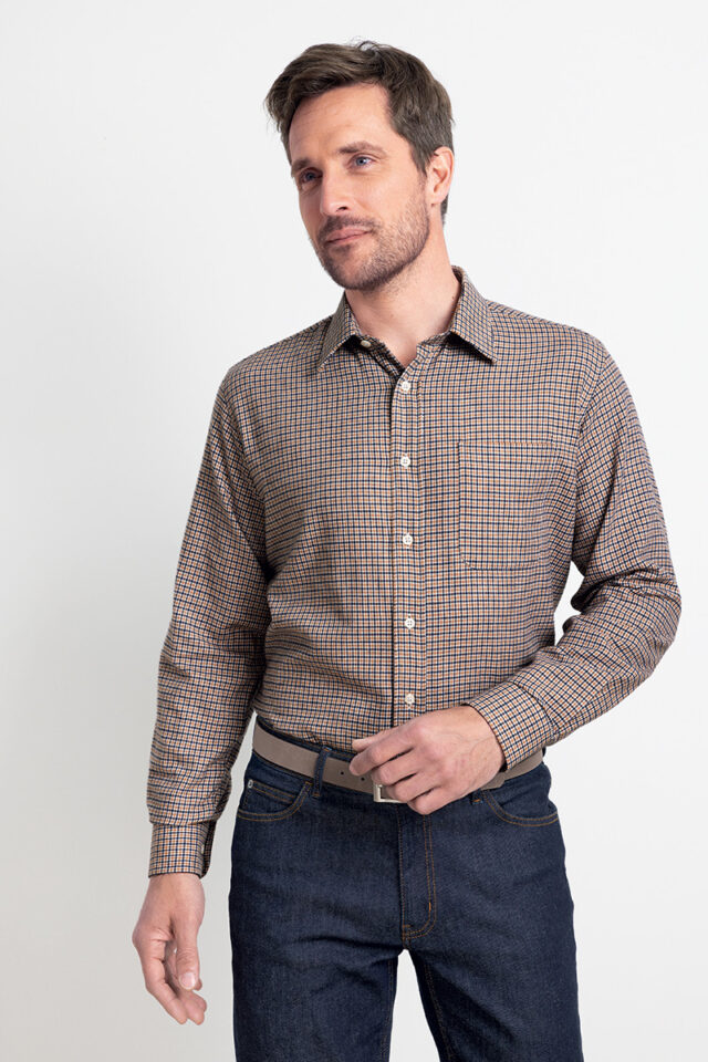 Maison Solfin - Chemise à motifs coton et laine Made in France| B.Solfin