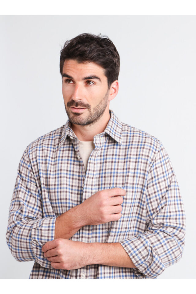 Maison Solfin - Chemise à motifs coton et laine Made in France| B.Solfin