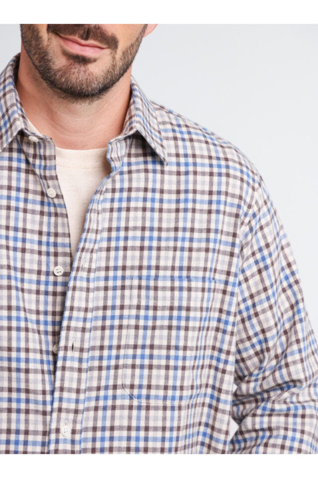 Maison Solfin - Chemise à motifs coton et laine Made in France| B.Solfin