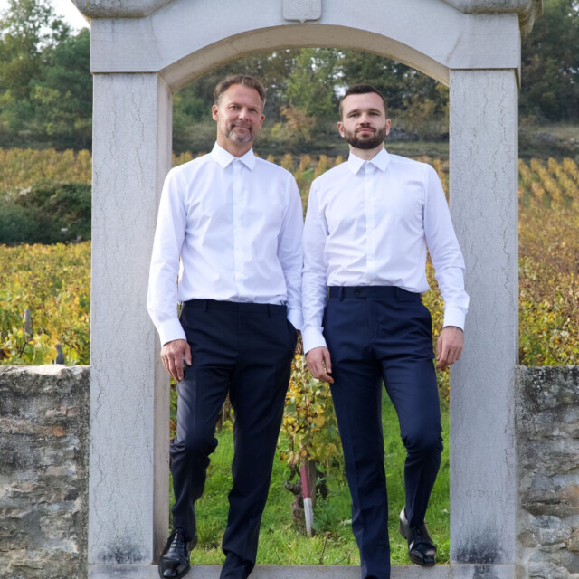 - Chemise Blanche Popeline Double Retors - Col Français