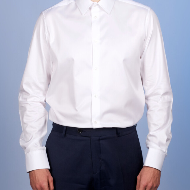 - Chemise Blanche Twill Fin "Elysée" - Col Français