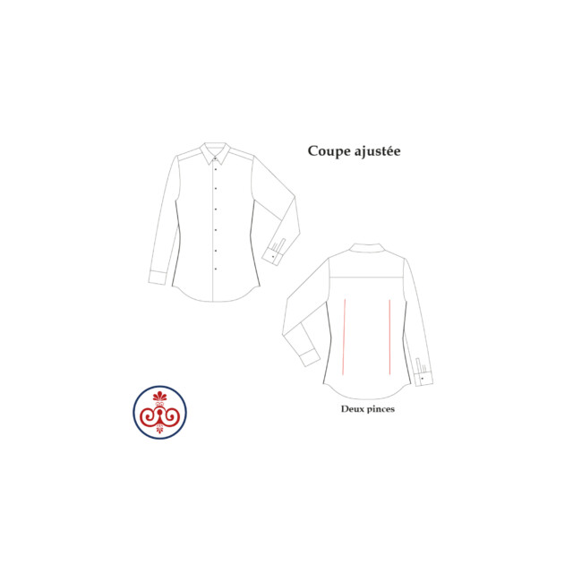 - Chemise Blanche Twill Fin "Elysée" - Col Français
