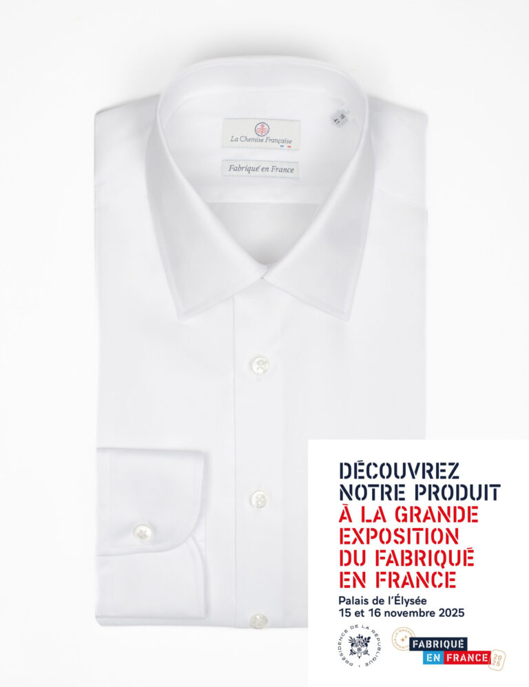 - Chemise Blanche Twill Fin "Elysée" - Col Français