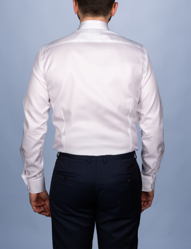 - Chemise Blanche Twill Fin - Petit Col Français