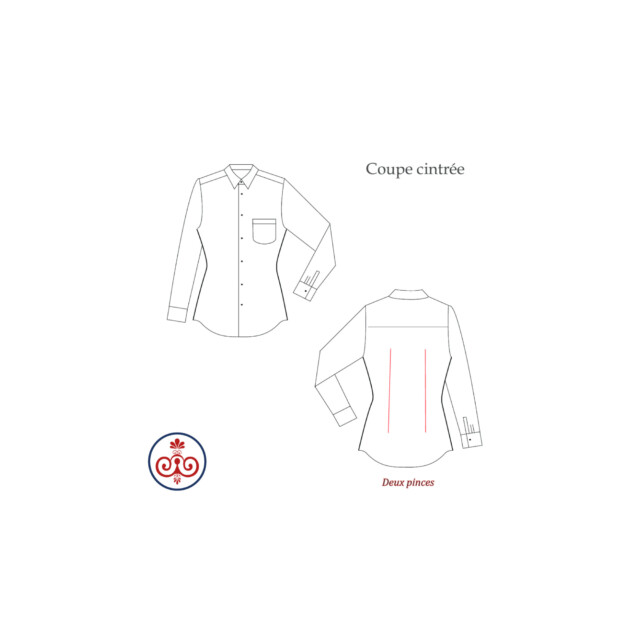 - Chemise Bleu Ciel Popeline Double Retors - Petit Col Français