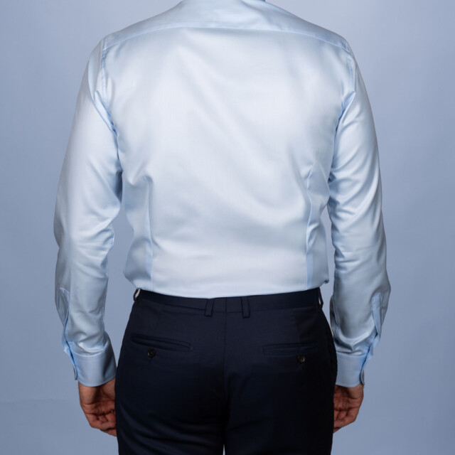 - Chemise Bleu Ciel Twill Fin - Petit Col Français