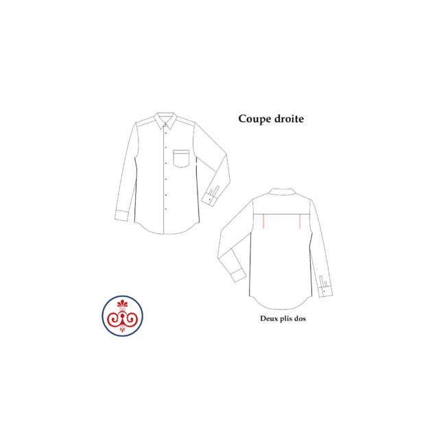 - Chemise Bleu Ciel Twill Fin - Petit Col Français