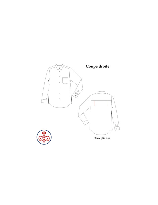 - Chemise Bleu Ciel Twill Fin - Petit Col Français