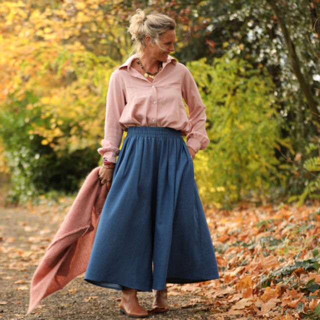 Quintessence - Chemise Caroline - Armuré de coton rose poudré