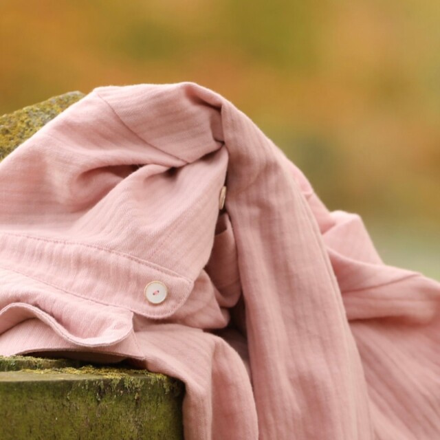 Quintessence - Chemise Caroline - Armuré de coton rose poudré