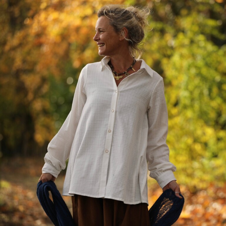 Quintessence - Chemise Caroline - bel armuré blanc