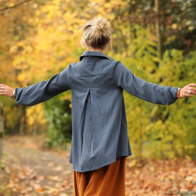 Quintessence - Chemise Caroline - Dobby tressé bleu ardoise