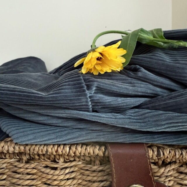 Quintessence - Chemise Caroline - Velours côtelé bleu grisé