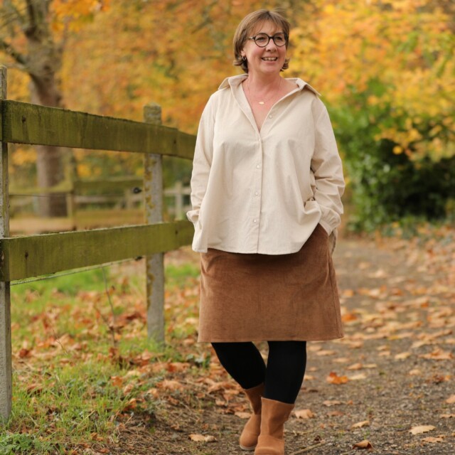 Quintessence - Chemise Caroline - Velours milleraies fleuri Rosea