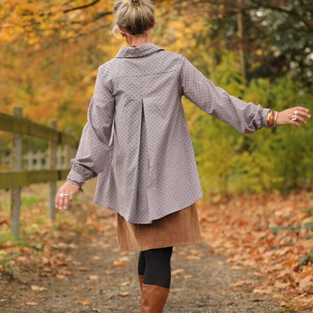 Quintessence - Chemise Caroline -voile de coton plumetis brume violette