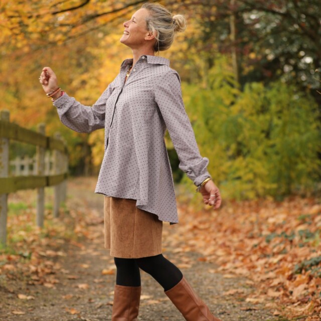 Quintessence - Chemise Caroline -voile de coton plumetis brume violette