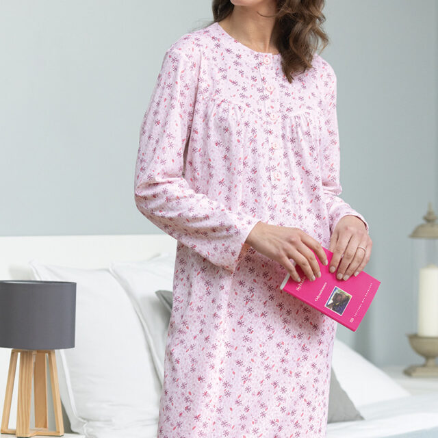 Maison Solfin - Chemise de nuit imprimée en coton Made in France| B.Solfin