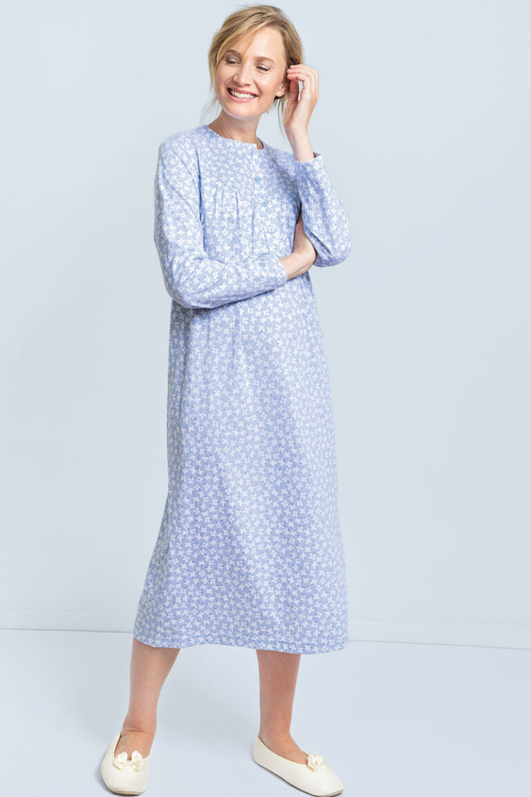 Maison Solfin - Chemise de nuit en coton manches longues Made in France| B.Solfin