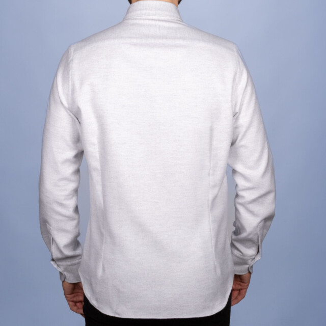 - Chemise Flanelle Chaude Grise - Col Boutonné