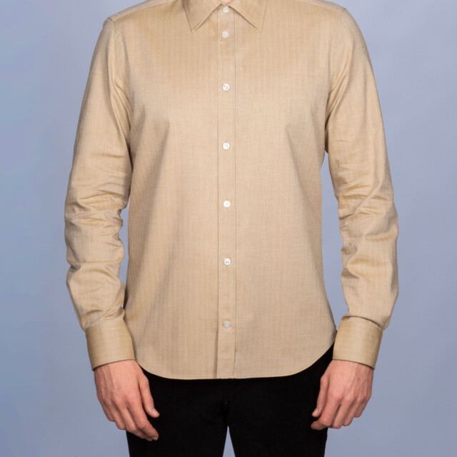 - Chemise Chevrons Mordorée - Col Souple & Gorge Américaine