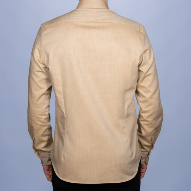 - Chemise Chevrons Mordorée - Col Souple & Gorge Américaine