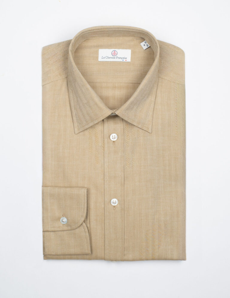 chemise flanelle a chevrons col boutonne coupe droite 5 - Chemise Chevrons Mordorée - Col Souple & Gorge Américaine