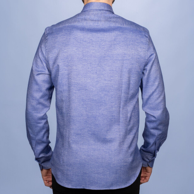 - Chemise Flanelle à Chevrons Violette - Col Souple - Coupe Droite