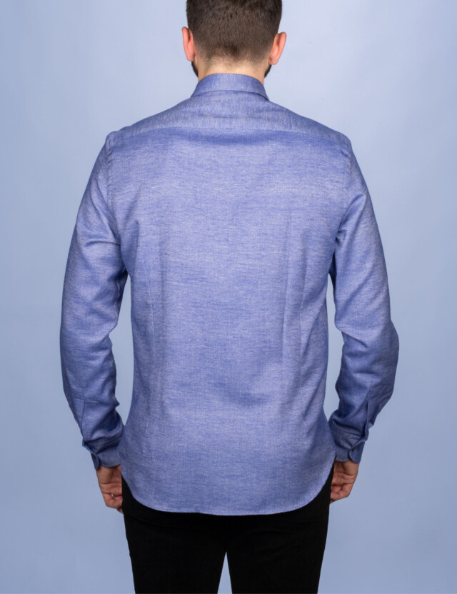 - Chemise Flanelle à Chevrons Violette - Col Souple - Coupe Droite